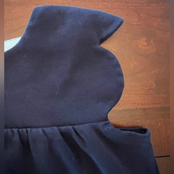 BELLA BLISS Navy Blue Peggy Pima Blouse Scalloped Sleeve Top - Picture 5 of 6